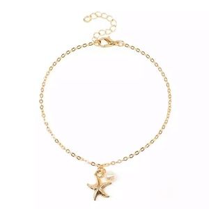 🎉 New Starfish Pearl Gold Plated Adjustable Ankle Bracelet